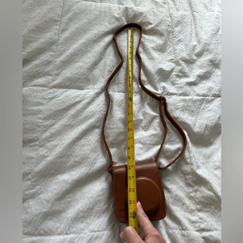 Brown Leather Polaroid camera bag